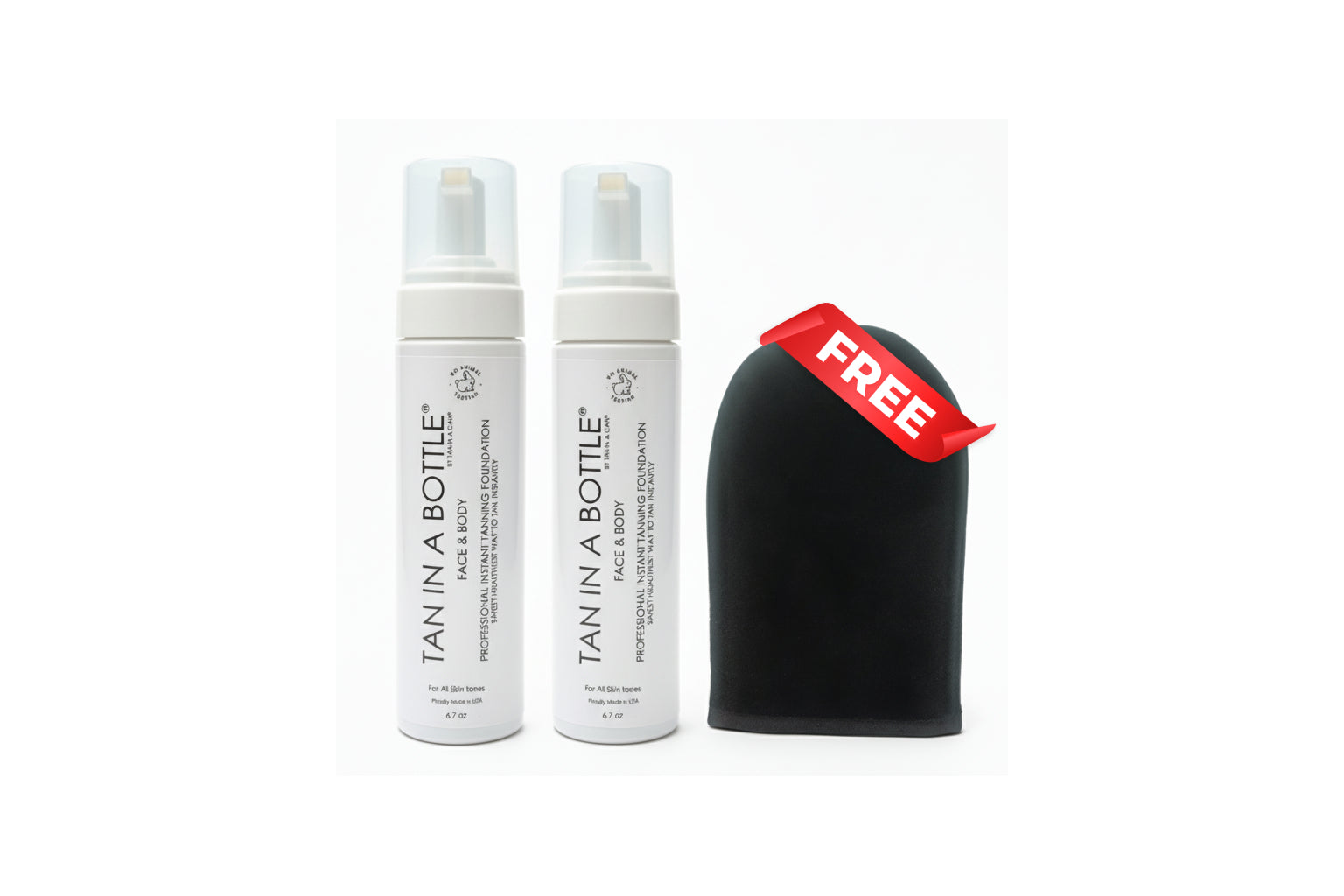Tan in a bottle®  Bundle 2 Bottles + Free Mitt