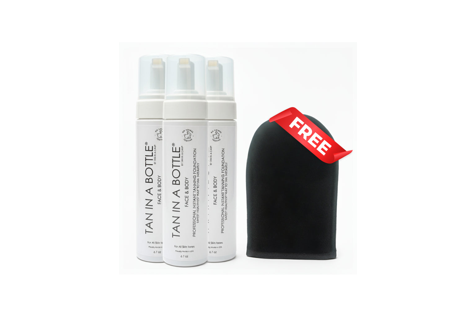 Tan In a Bottle®  Bundle 3 Bottles + Free Mitt